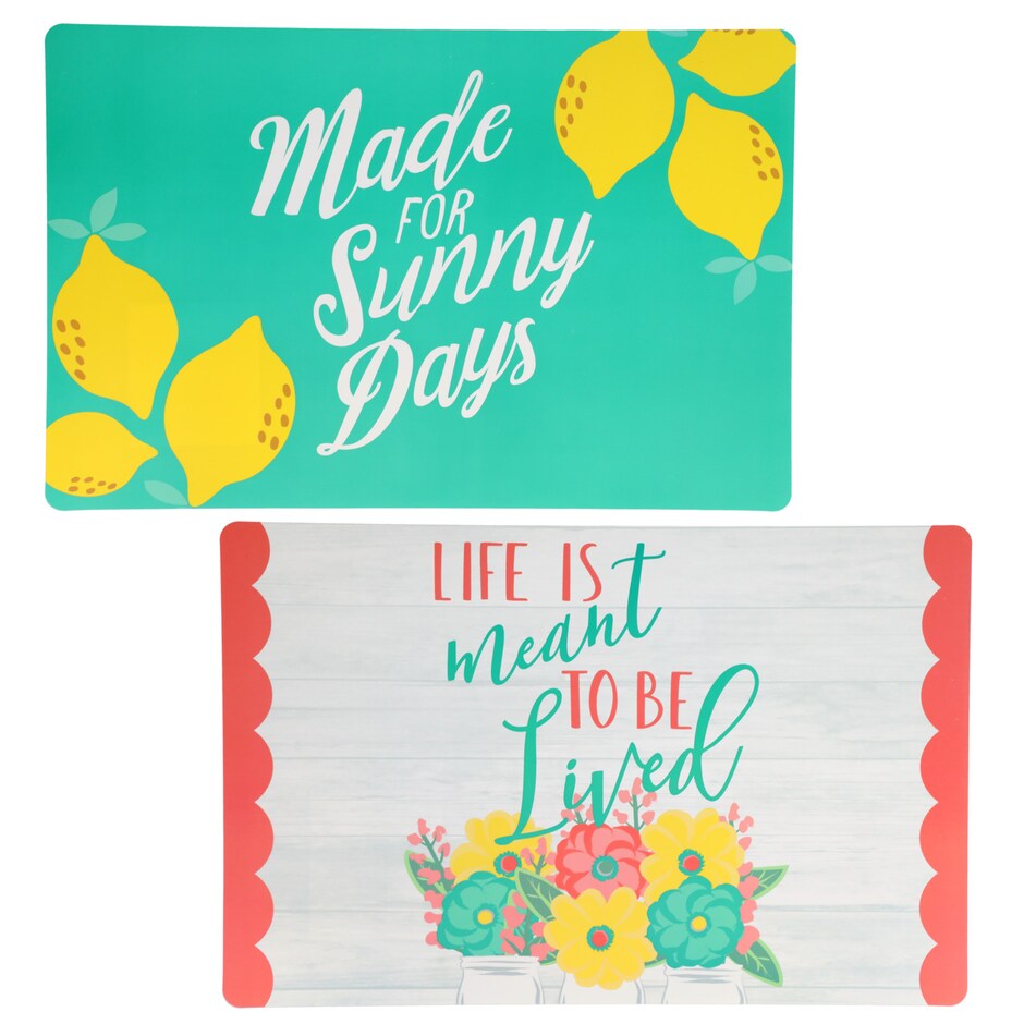 Bulk Home Collection Sentiments Vinyl Placemats, 12x18 in. Dollar Tree