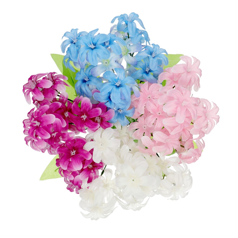 Bulk Floral Garden 6Stem Artificial Hyacinth Bushes, 15.5 in. Dollar