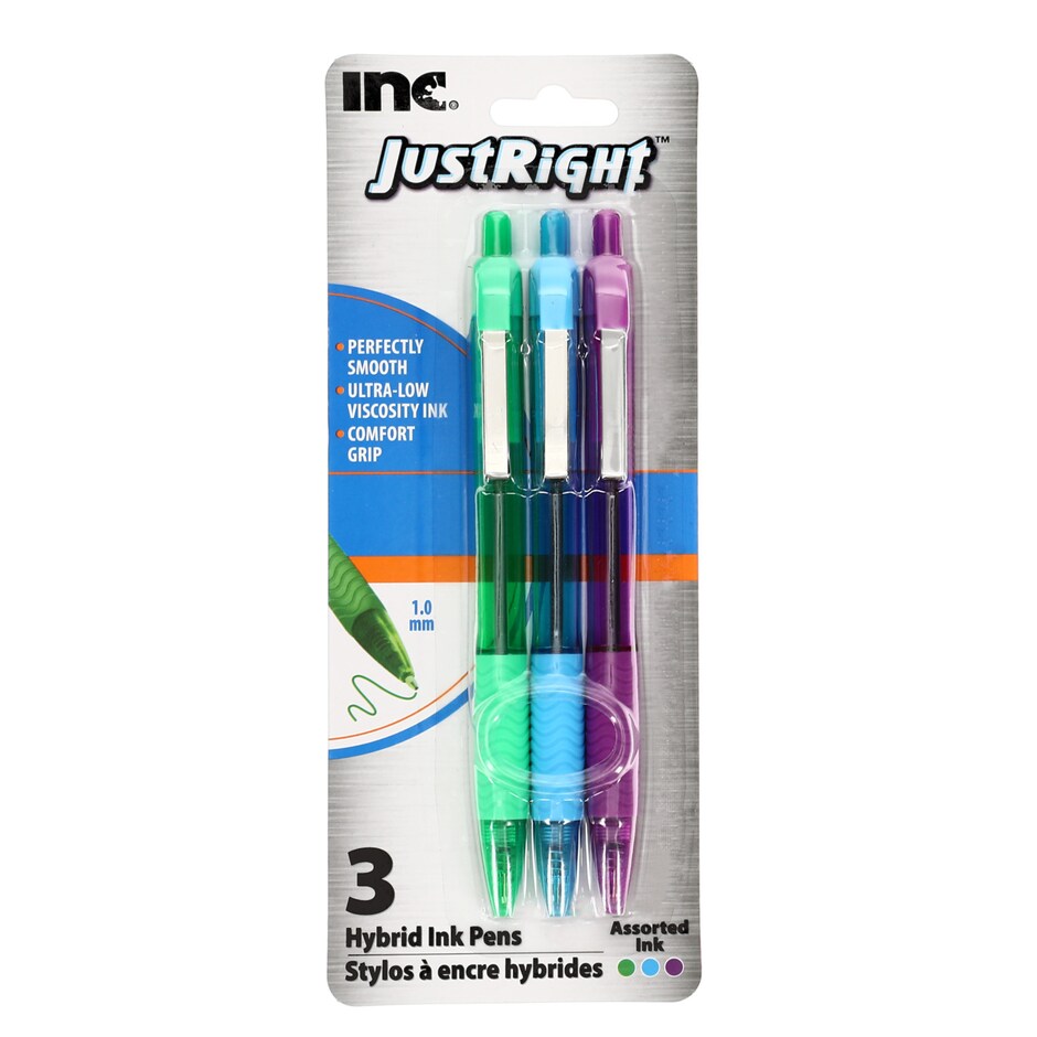 Boligrafos Inc. Retractiles Tinta Hibrida Negra - Paq. de 3 para escribir nitido 6