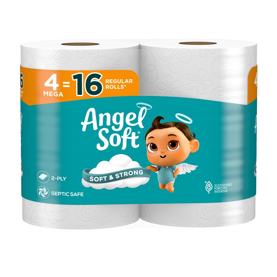 Angel Soft Papel Higienico Mega Roll, Caja de 12 Unidades 4