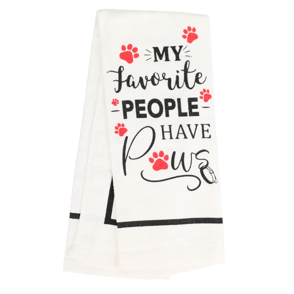 Bulk Home Collection(TM) Kitchen Towels with Pet Sentiments, 18x12 in