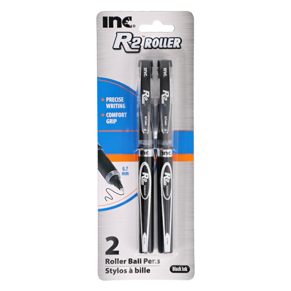 Plumas Inc R-2 Roller Negras 2-pk - Escribe nitido y sin manchas 3