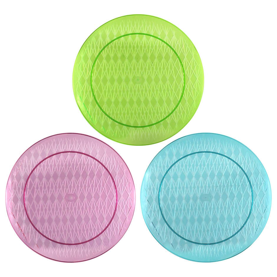 Bulk Colorful Round Plastic Trays, 14 in. Dollar Tree