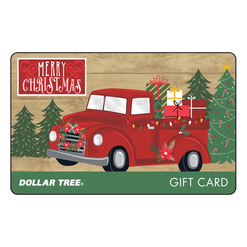 Merry Christmas Vintage Red Truck Gift Card