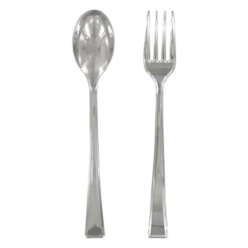 Bulk Silver Plastic Mini Cutlery, 24ct. Packs Dollar Tree