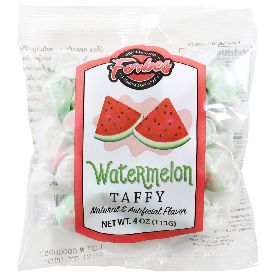 Bulk Forbes Watermelon Saltwater Taffy, 4oz. Bags Dollar Tree