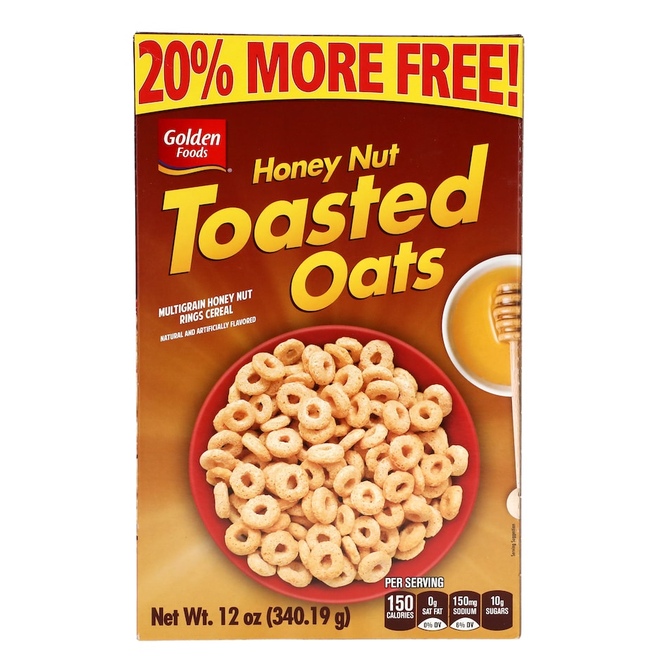 Bulk Golden Foods Honey Nut Toasted Oats Cereal, 12 oz. Boxes Dollar Tree