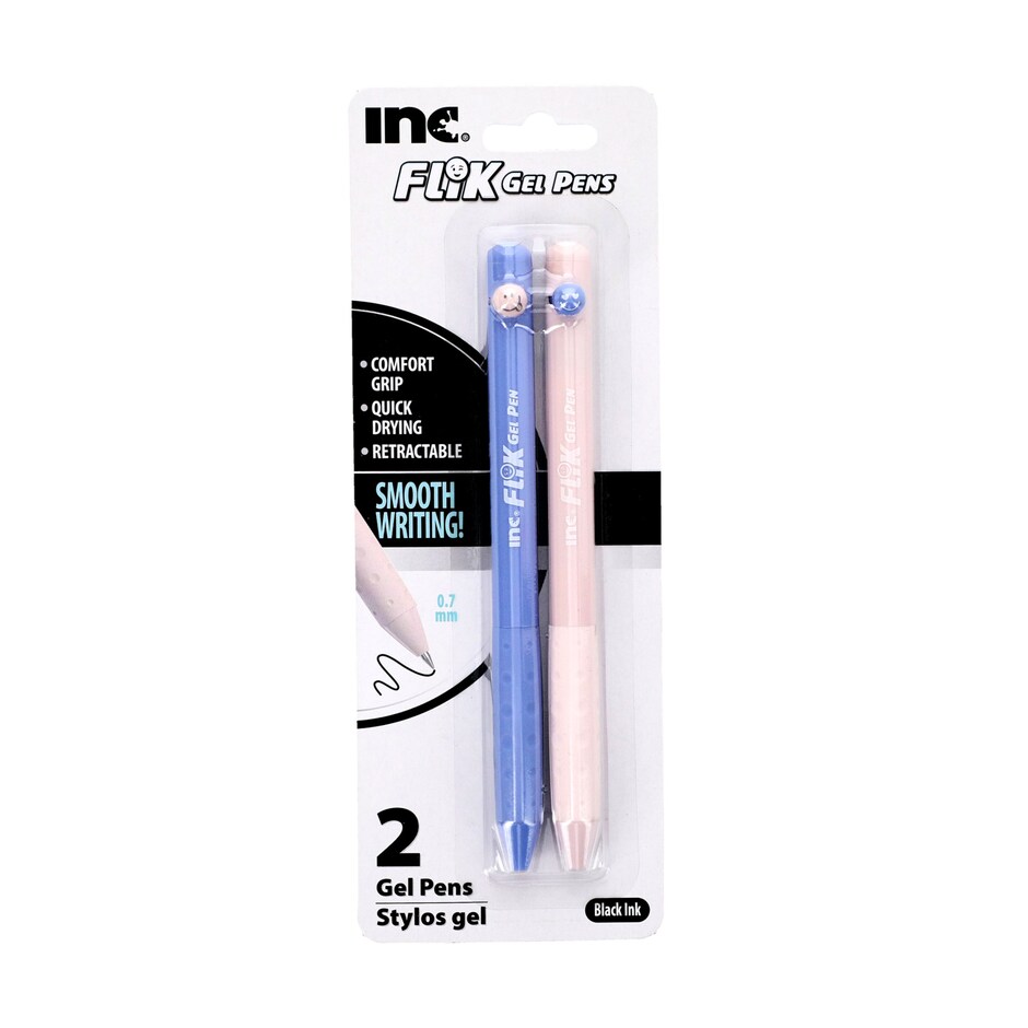 Plumas Gel Flix Tinta Negra Colores Surtidos Paq de 2 5