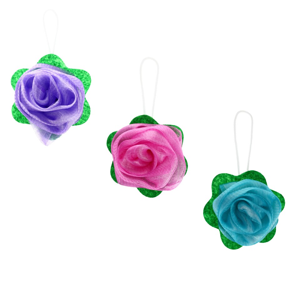 Bulk April Bath and Shower Ombre Rose Bath Sponges, 2x3.5 in. Dollar Tree