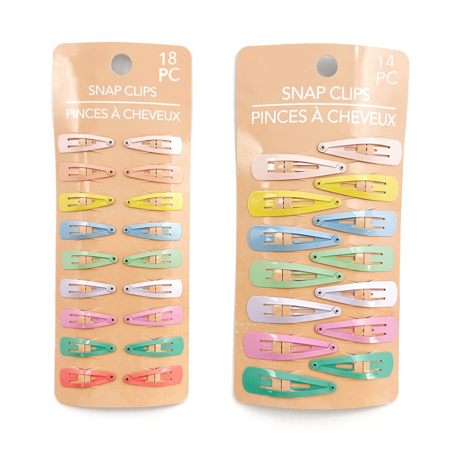 Ganchos de Pelo Snap Mercablo Colores Surtidos Paquetes de 14 y 18 5