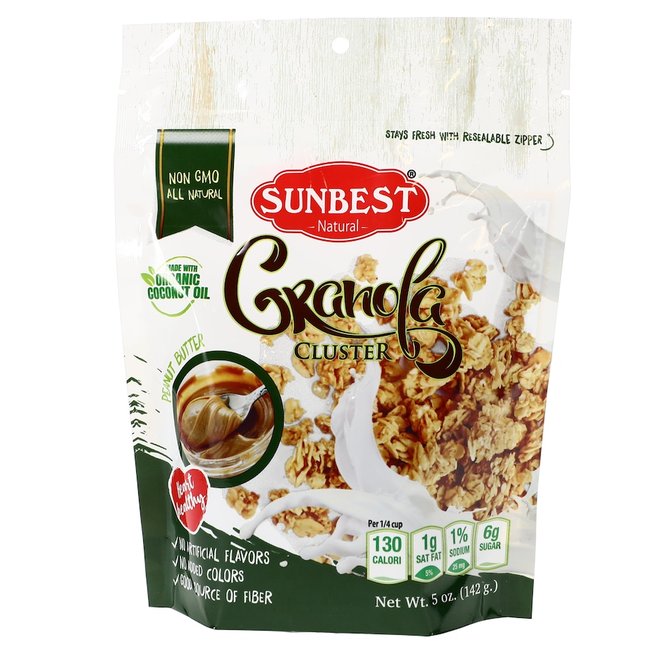 Bulk Sunbest Granola Clusters with Peanut Butter, 5oz. Bags Dollar Tree