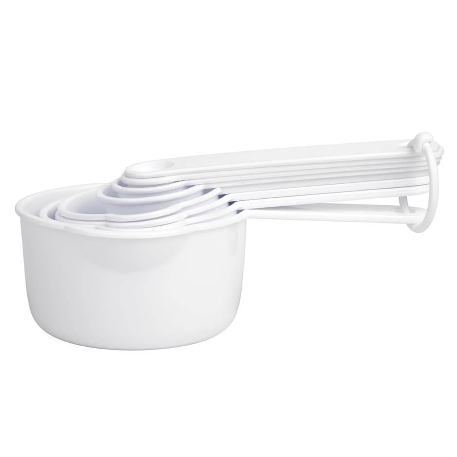 Set de Tazas y Cucharas Medidoras Blancas de Plastico pa tu Cocina 3