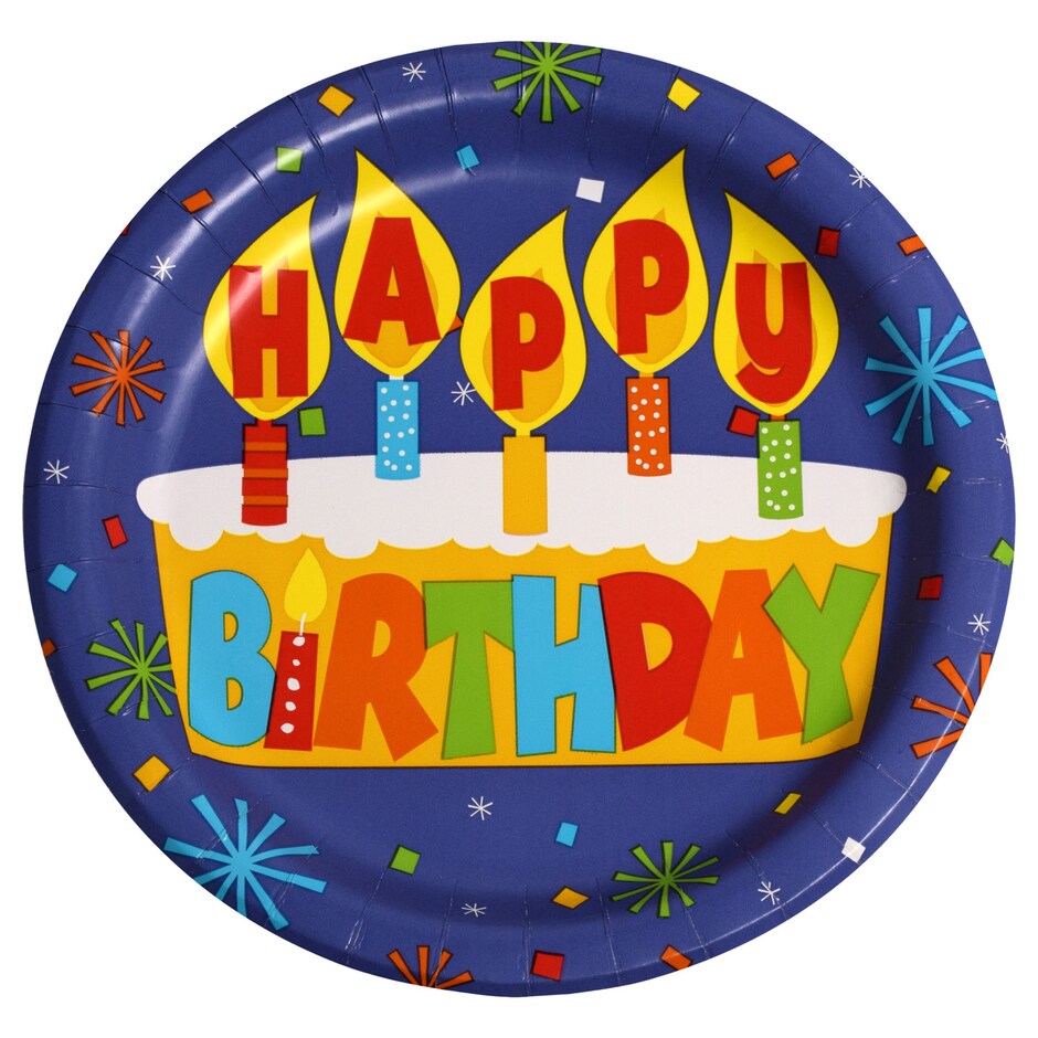Happy Birthday Paper Party Plates, 9 in, 16-ct. Packs