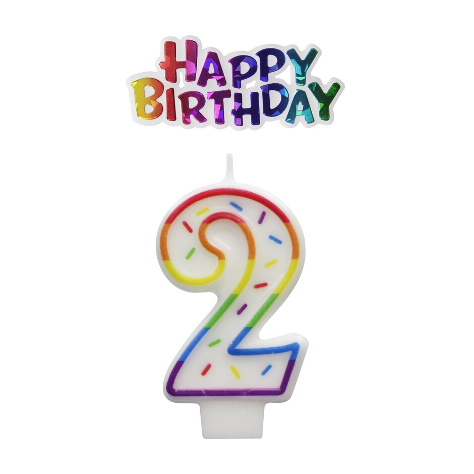 Vela Numero 2 y Topper Feliz Cumpleanos pa tu Bizcocho - Set de 2 3