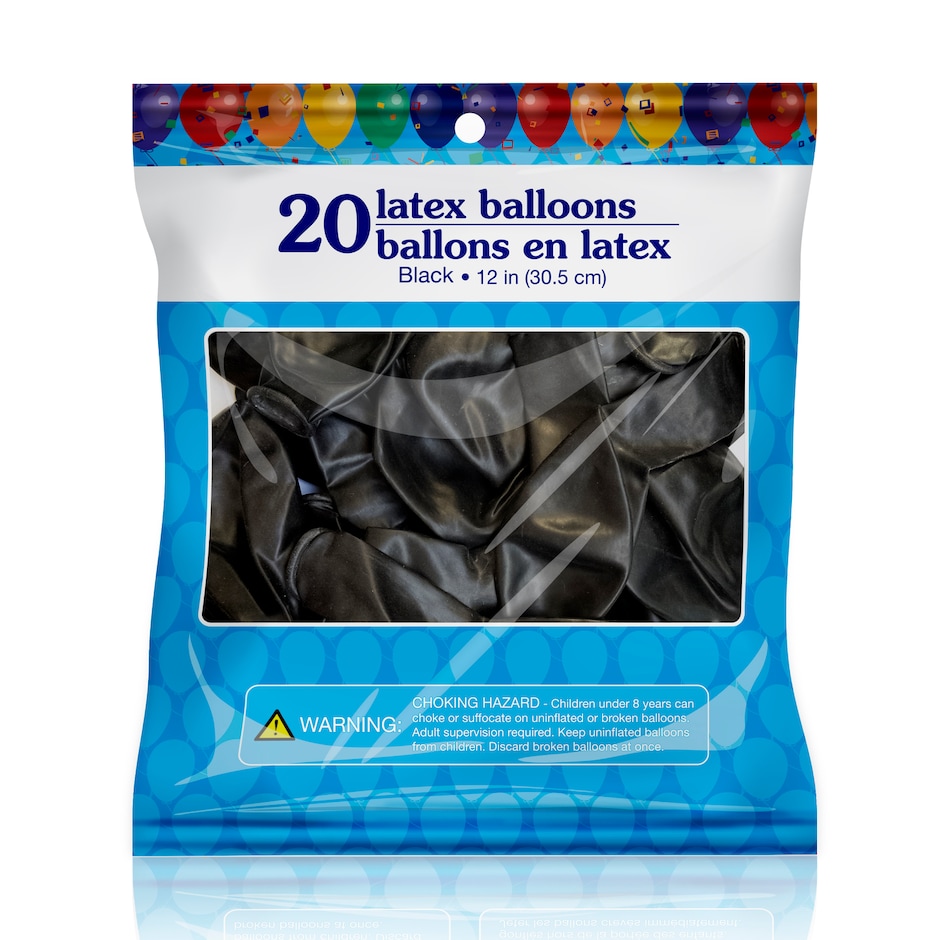 Black Standard Latex Balloons, 20ct.
