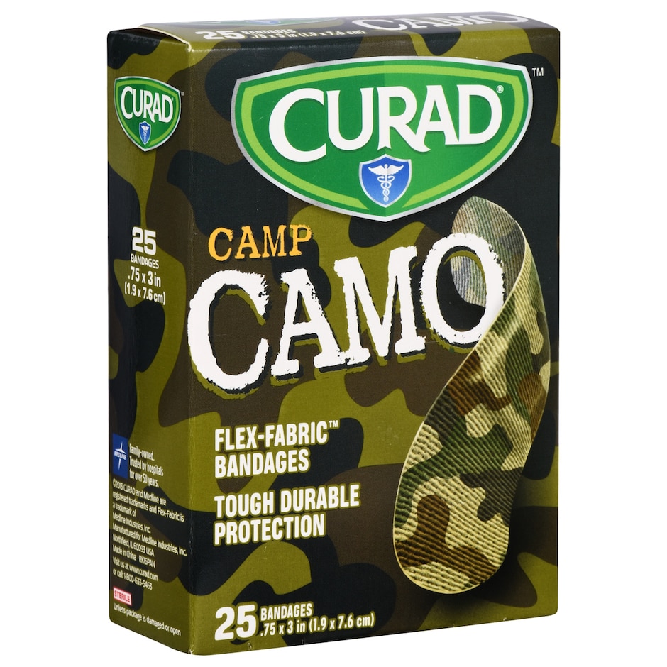 Curad Camp Camo Flex-Fabric Bandages, 25-ct. Boxes