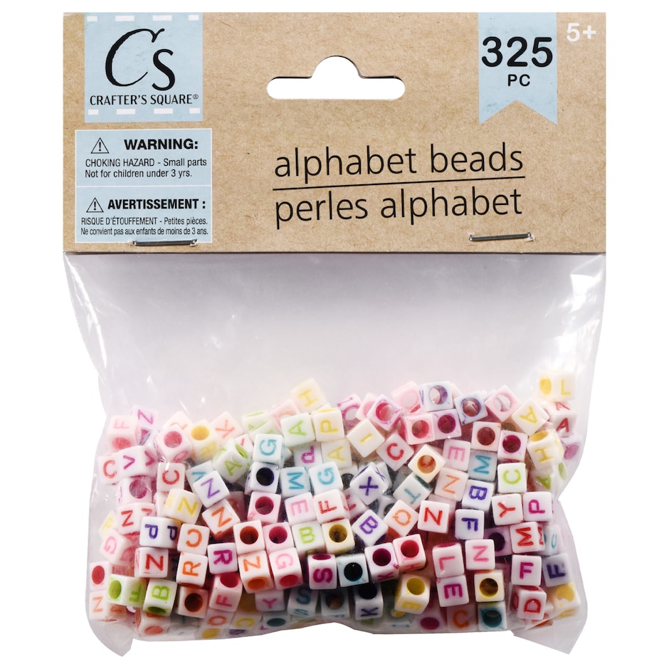 Crafter's Square Plastic Multicolored Alphabet Beads, 325ct. Packs Dollar Tree