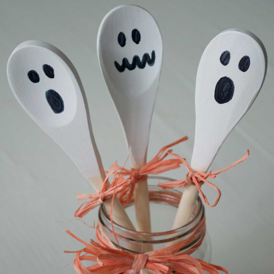Spooky Wooden Spoons Dollar Tree