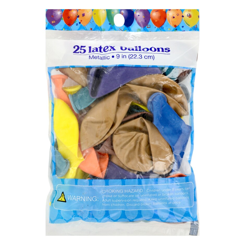 Globos de Latex Metalicos, Paquete de 25 3
