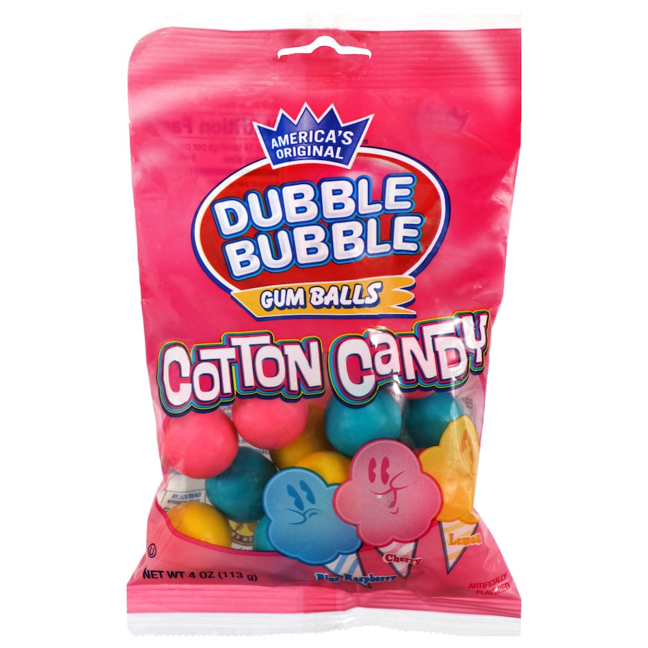 Bulk Dubble Bubble Cotton Candy Gum Balls, 4 oz. Bags Dollar Tree