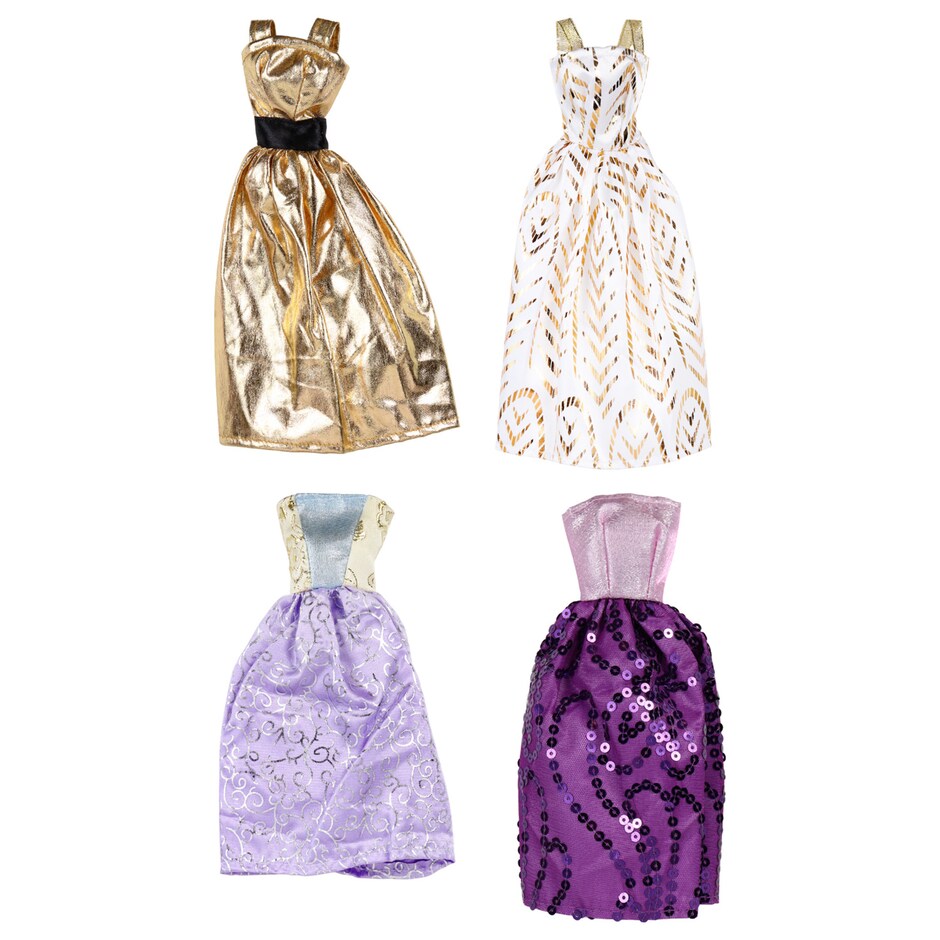 Bulk Fashion Doll Princess Gowns, 8.25x3.875 in. Dollar Tree