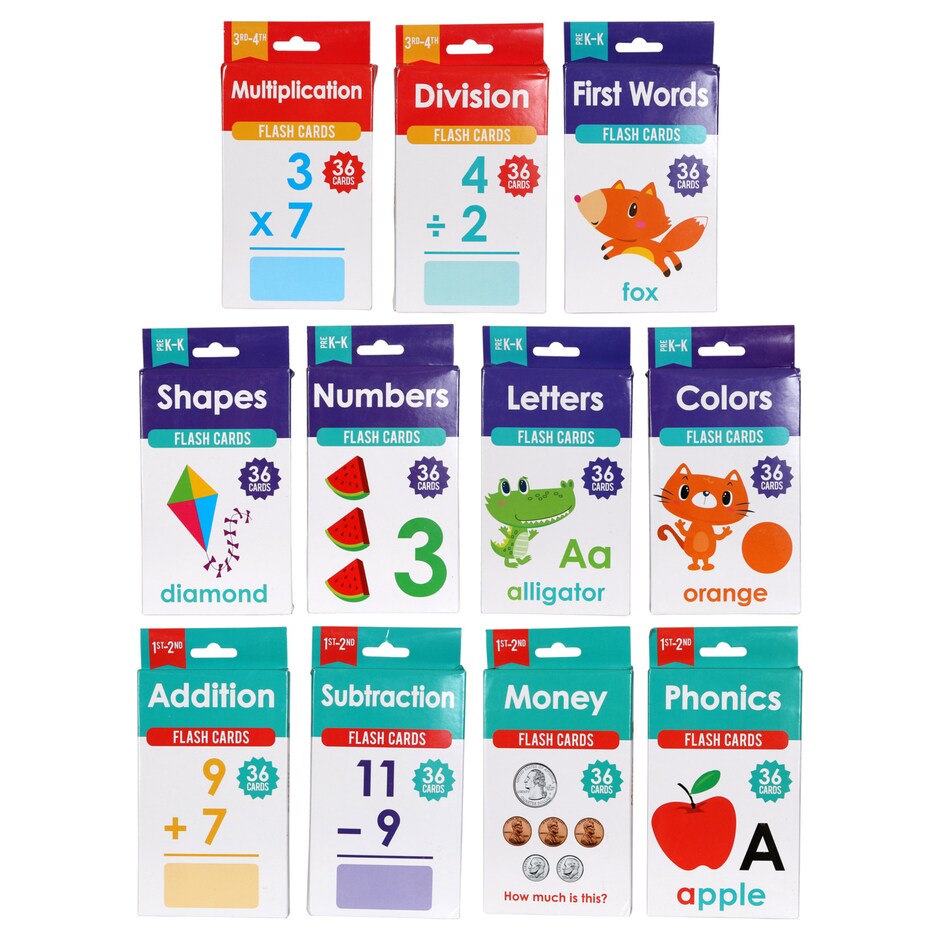 Early Educational Flash Cards, 36ct. Packs Dollar Tree