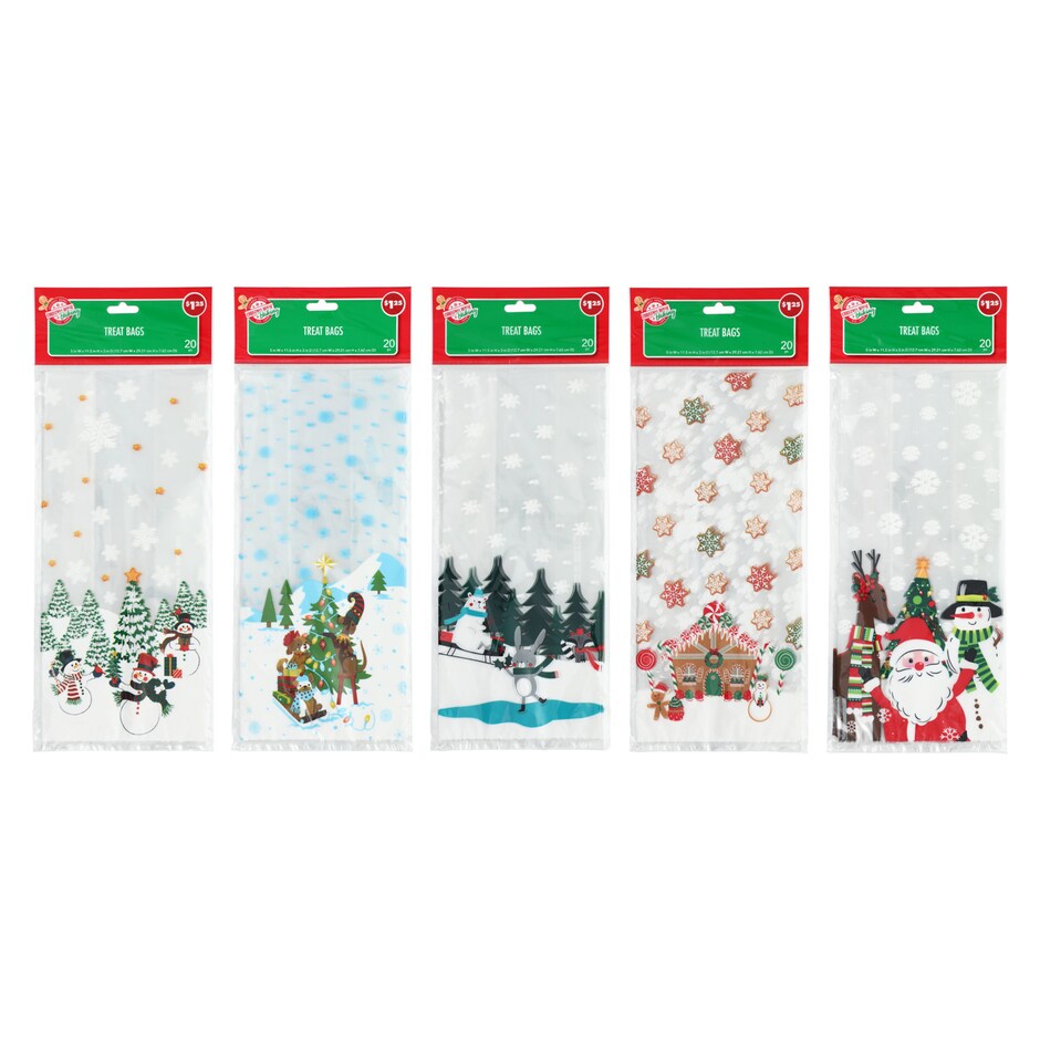 Christmas House Printed Cellophane Treat Bags, 20-ct.