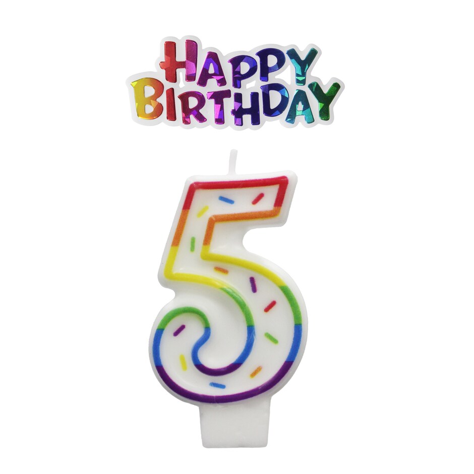 Velas de Cumpleanos Numero 5 - Set de 2 Piezas - Pa Tu Fiesta 3