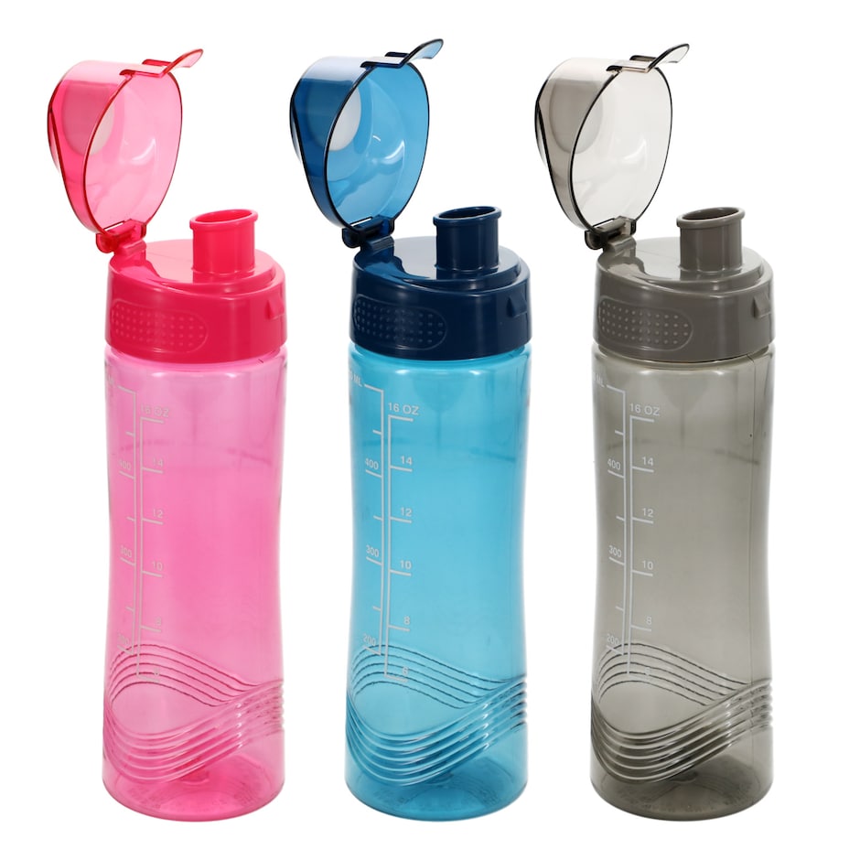 Bote de Agua con Tapa Flip, Colores Surtidos, pa Mantenerte Fresco 6