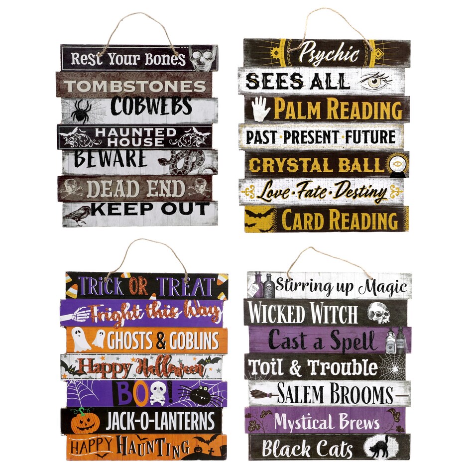 Halloween Stacked Sentiment Signs, 11.625x10.25 in.