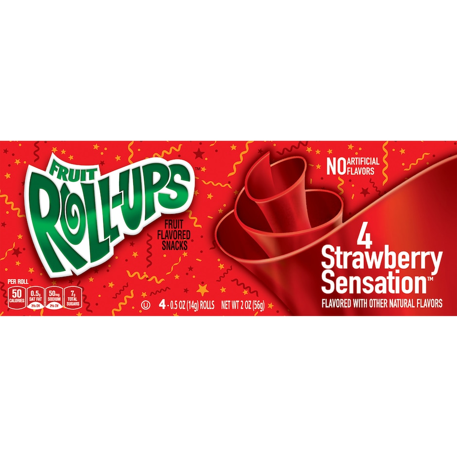 Bulk Strawberry Fruit RollUps, 4ct. Boxes Dollar Tree