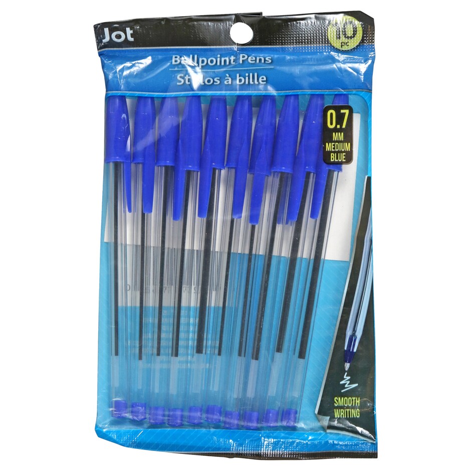 Bulk Jot Clear Ballpoint Pens with Blue Ink, 10ct. Packs Dollar Tree