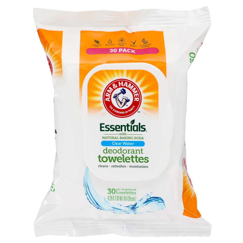 Toallitas Desodorantes Arm & Hammer Essentials, 30 Unidades 6