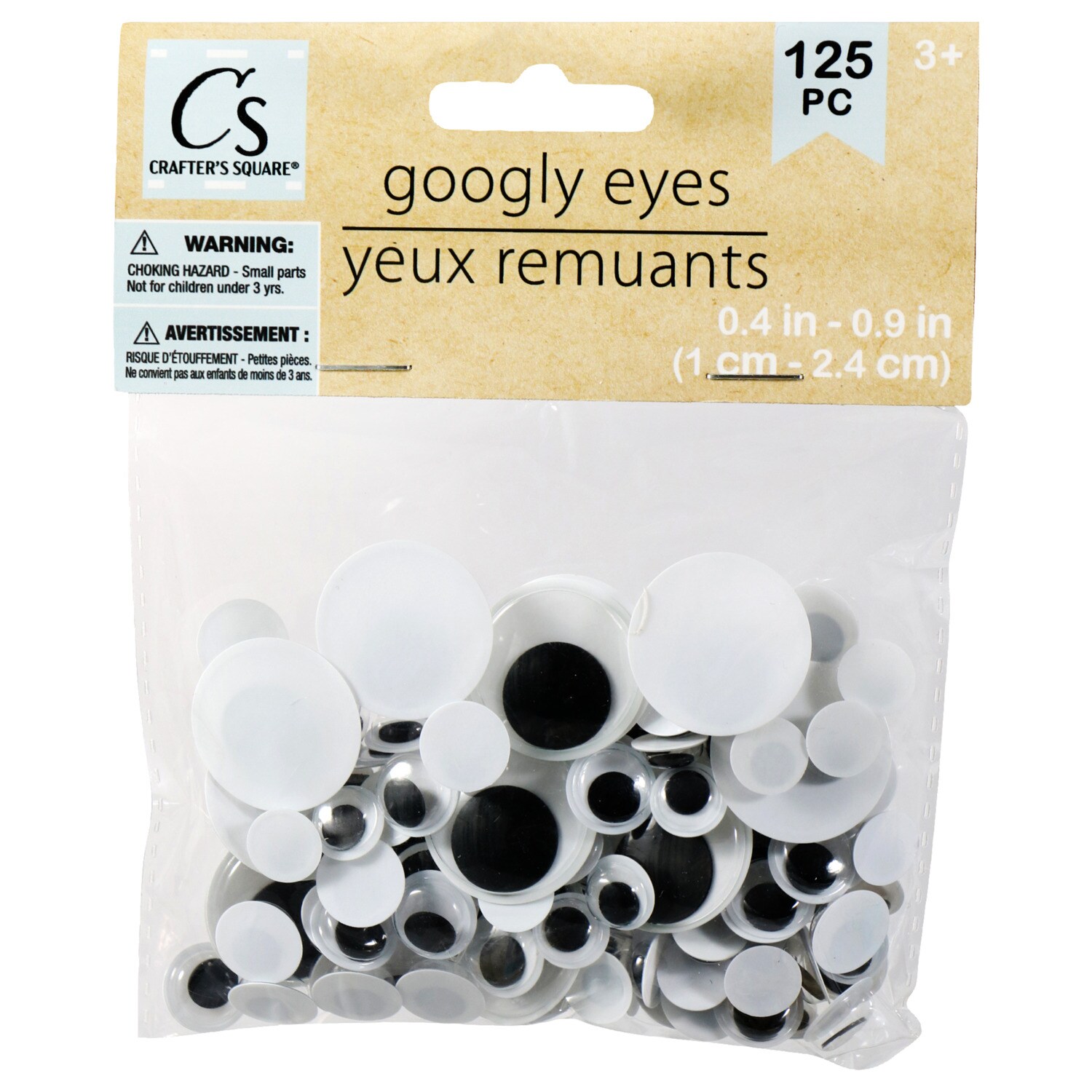 Crafter's Square Plastic Googly Eyes, 125-ct. Packs — coming to Dollar Tree Sep 11, 2026