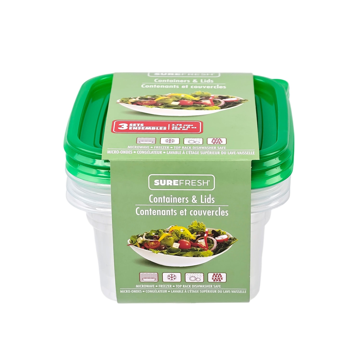 Sure Fresh Tall Square Storage Containers with Lids, 3-ct. Packs — coming to Dollar Tree Sep 18, 2026