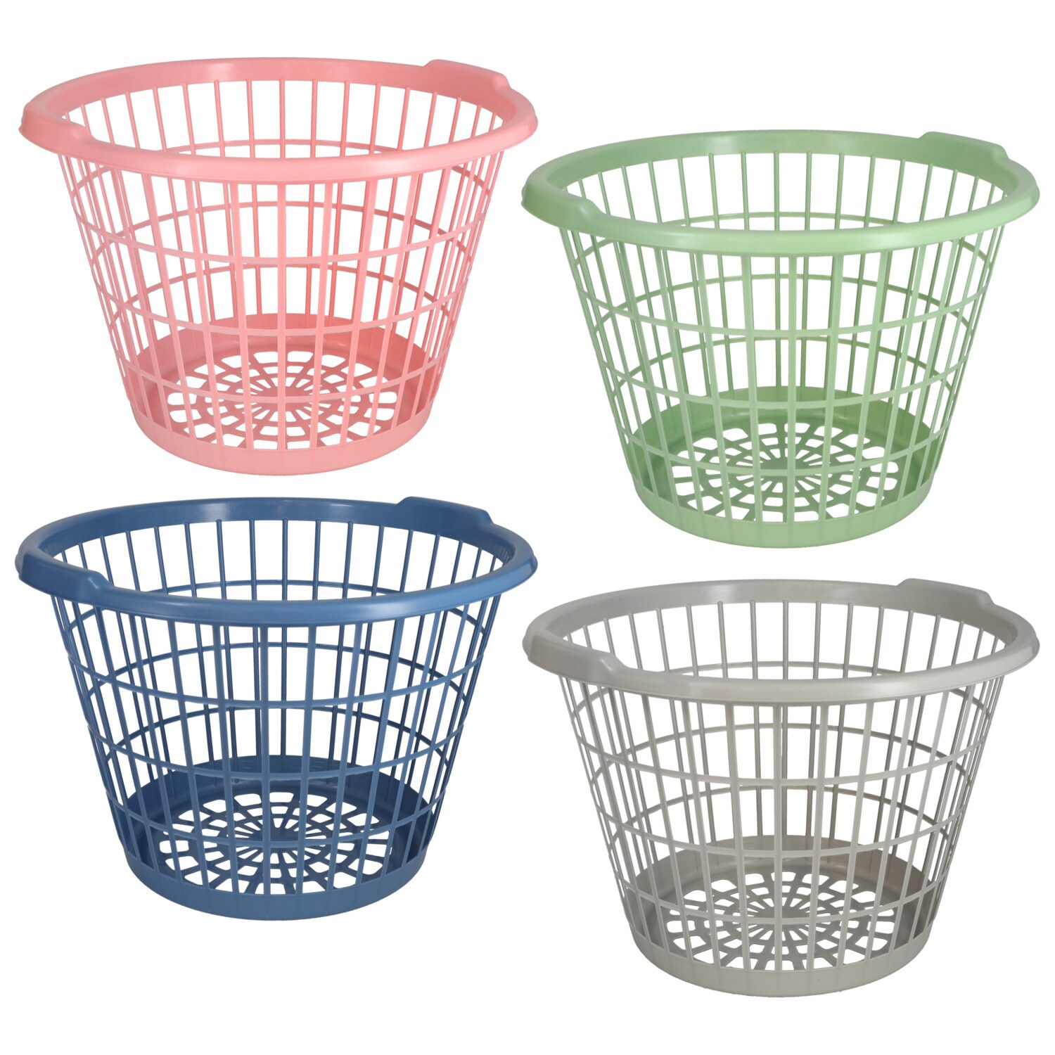 Large Slotted Plastic Laundry Basket, Assorted Colors — coming to Dollar Tree Dec 30, 2026