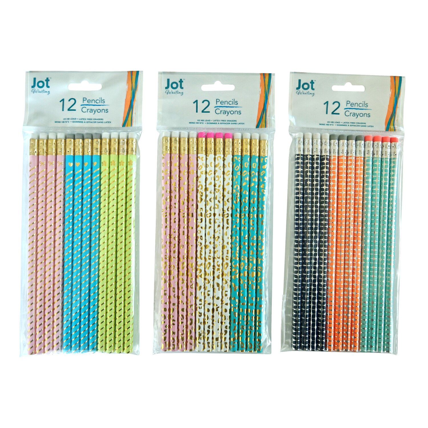 Jot Foil Polka Dot Pencils, 12-ct. Packs — coming to Dollar Tree Sep 5, 2026