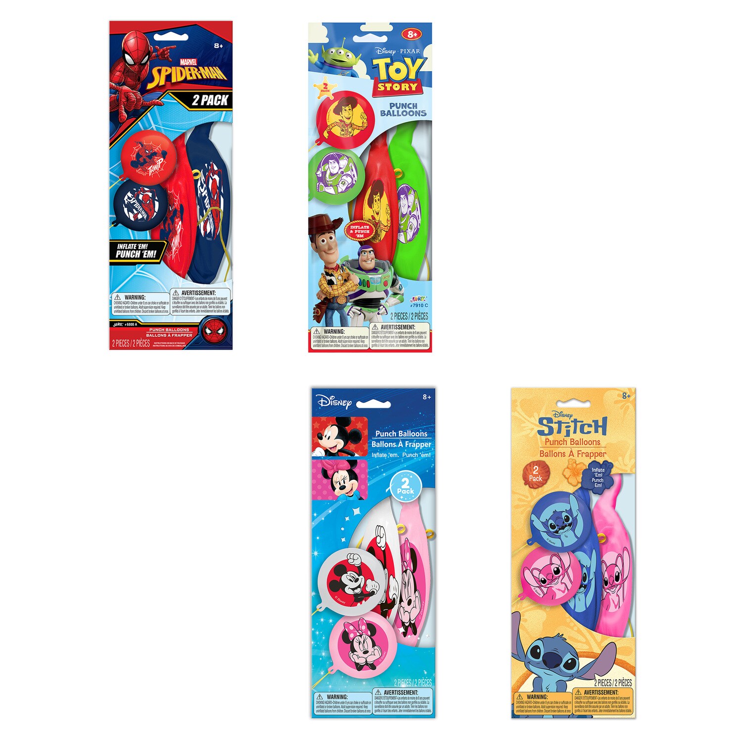 Licensed Character Latex Punch Balls, 2-ct. Packs — coming to Dollar Tree Jan 4, 2027