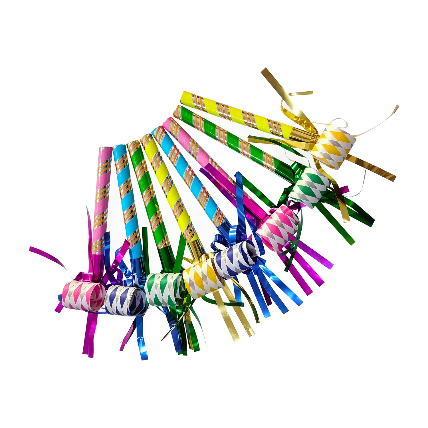 Colorful Metallic Party Blowout, 8-pc Pack — coming to Dollar Tree Aug 25, 2026