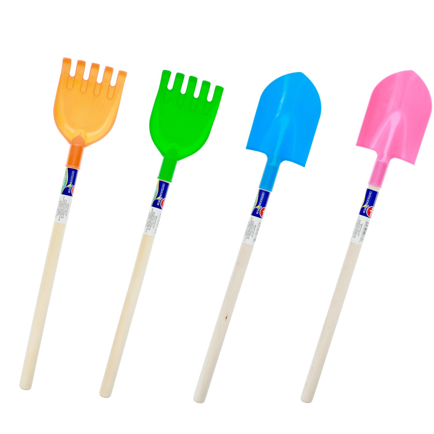 Outdoor Fun Sand Shovel And Rake With Wooden Handle, Assorted Colors — coming to Dollar Tree Feb 17, 2027
