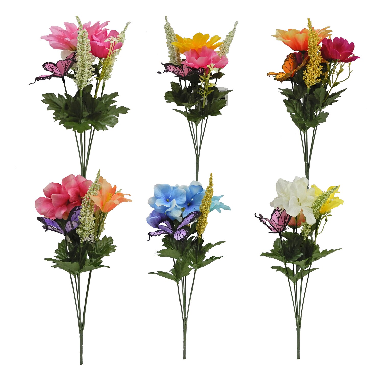 Floral Garden 4-Stem Spring Mix Butterfly Bouquets, 16x7 in. — coming to Dollar Tree Jan 13, 2027