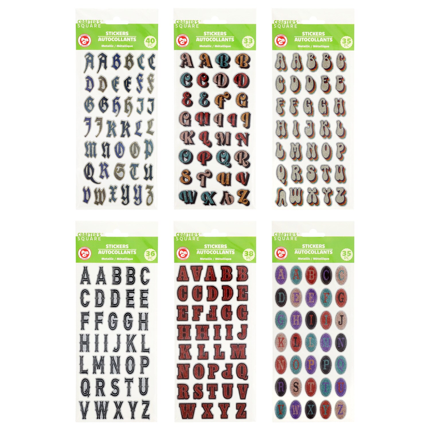 Crafter's Square Metallic Puffy Alphabet Stickers — coming to Dollar Tree Aug 28, 2026
