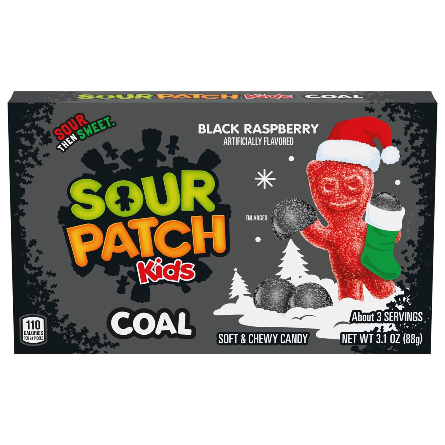 Sour Patch Kids Coal Black Raspberry Flavored Soft And Chewy Candy. — coming to Dollar Tree Sep 10, 2026