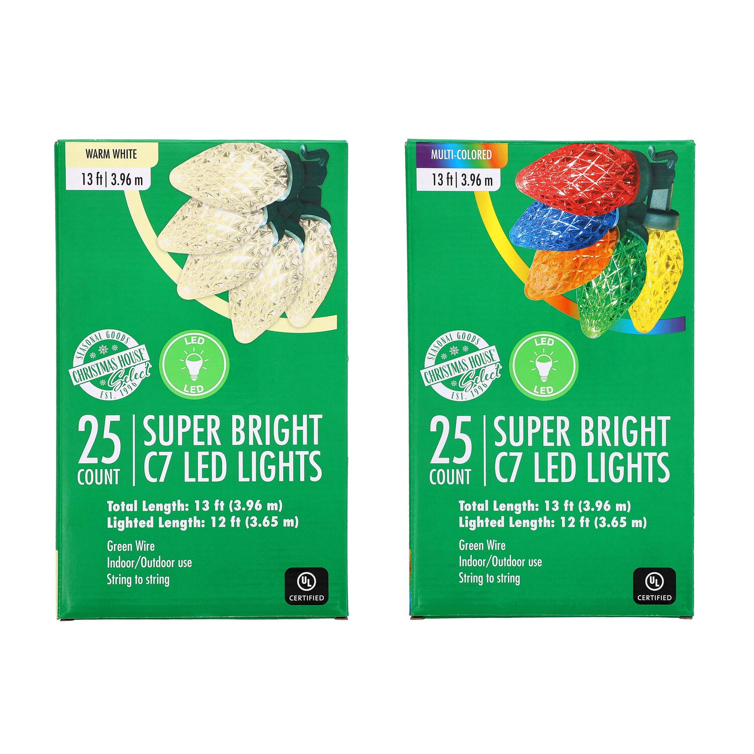 Christmas House Super Bright C7 LED Light, Assorted Colors, 25-pc Pack — coming to Dollar Tree Sep 9, 2026