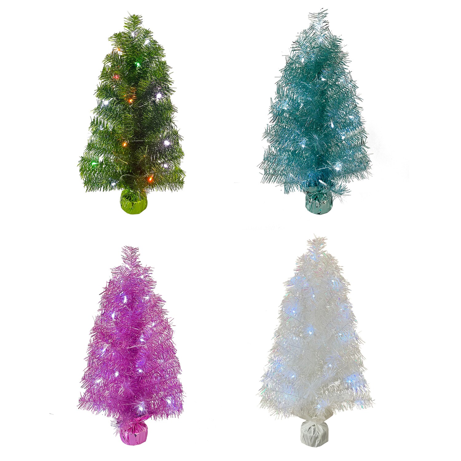 Christmas House Mini Pre-Lit Tinsel Tree, Assorted Colors. — coming to Dollar Tree Sep 16, 2026
