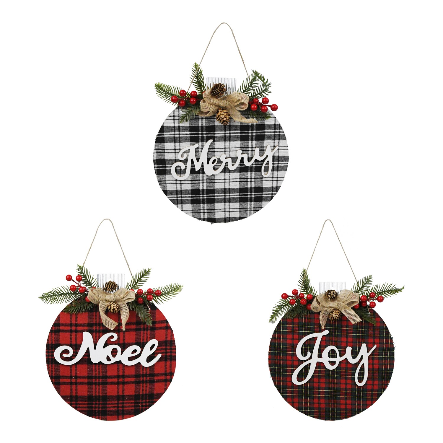 Christmas-themed Plaid Ornament Wall Decor, Assorted Designs — coming to Dollar Tree Sep 2, 2026