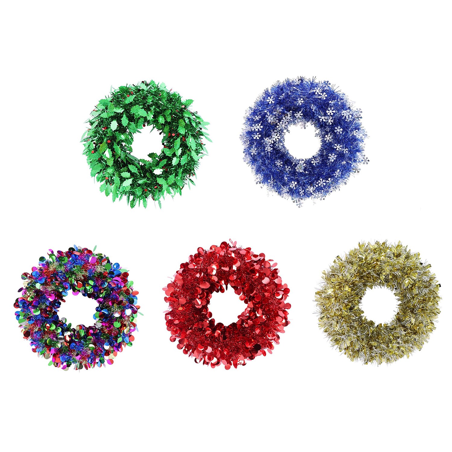 Christmas Theme Tinsel Wreath, Assorted Colors. — coming to Dollar Tree Sep 16, 2026