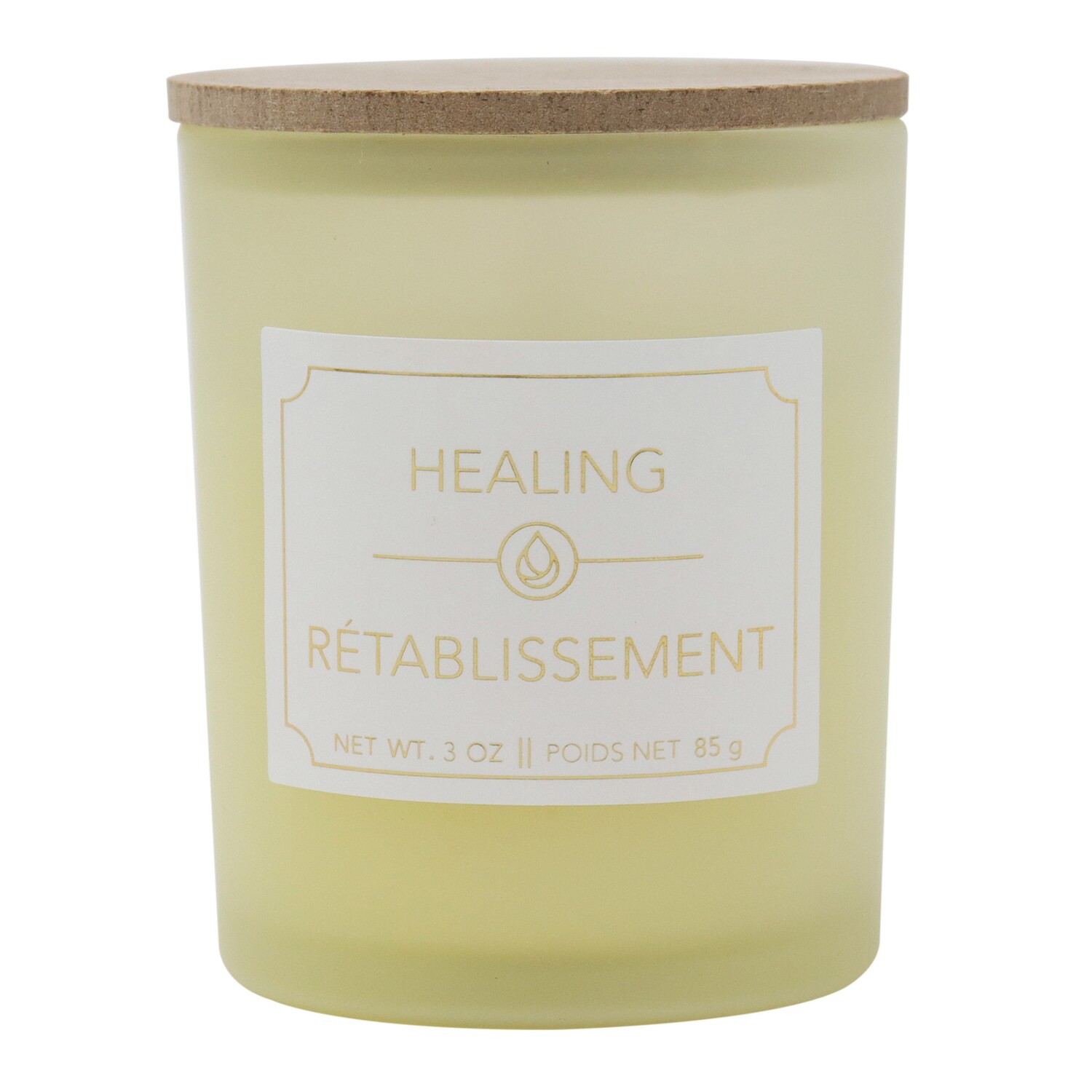 Healing Scented Candle in Frosted Glass with Wood Lid, 3 oz. — coming to Dollar Tree Sep 7, 2026
