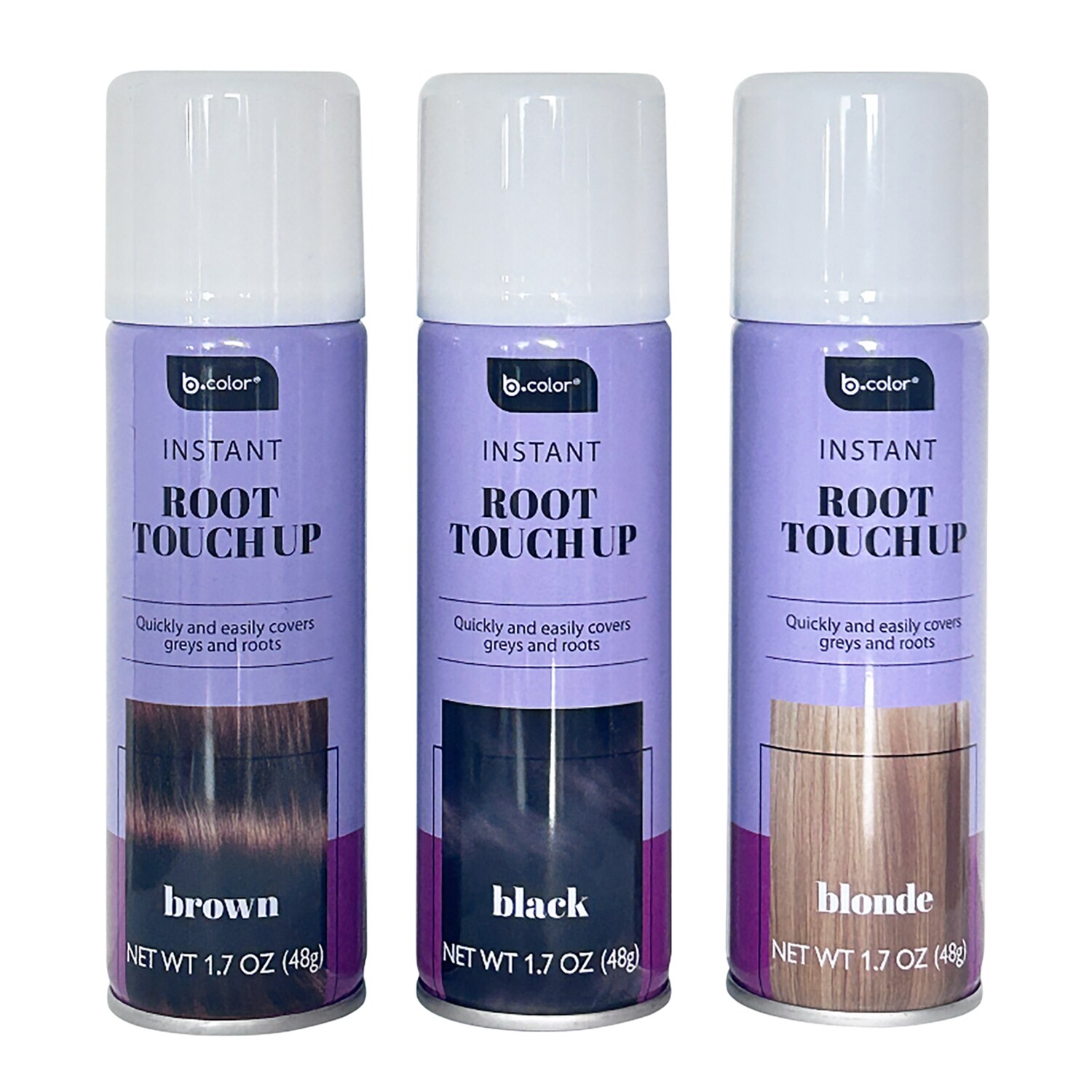 B Color Root Instant Touch Up Spray, Assorted Colors, 1.7 Oz — coming to Dollar Tree Aug 24, 2026