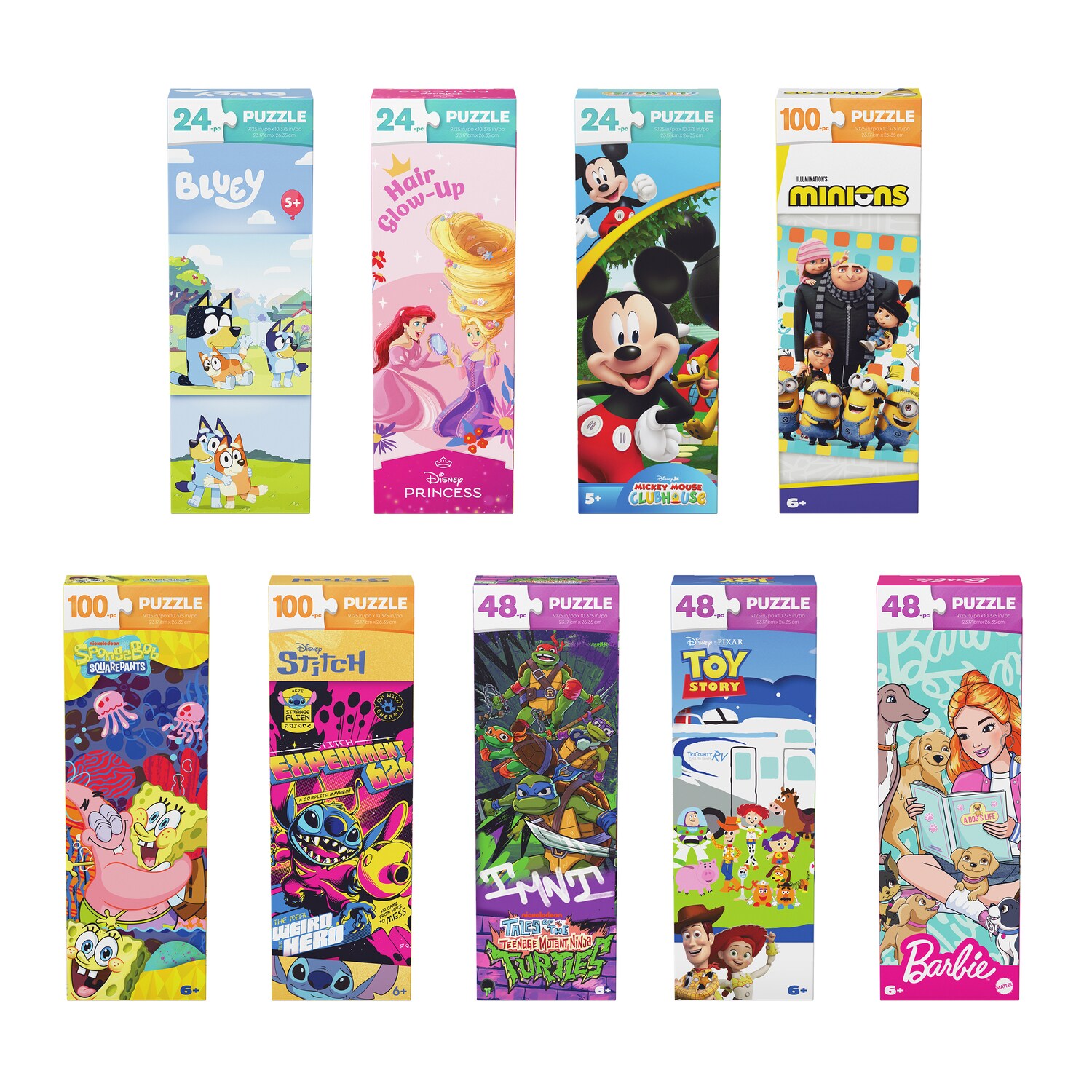 Licensed Characters Puzzles, Assorted Characters, 24-pc, 48-pc, 100-pc Pack. — coming to Dollar Tree Oct 28, 2026